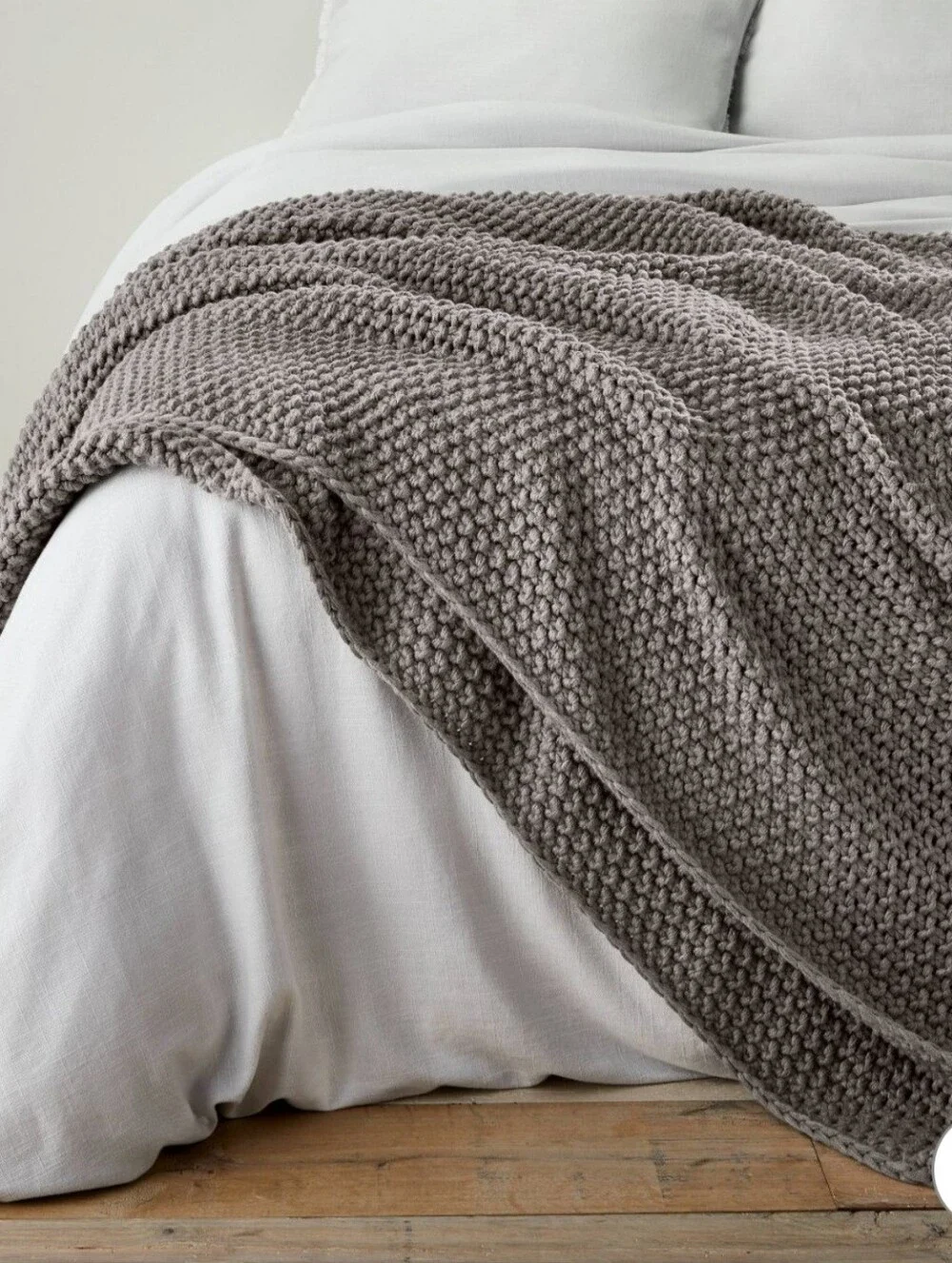 Casaluna Full/Queen Chunky Knit Throw Blanket - Dark Gray